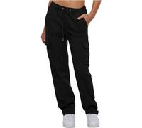 Urban Classics Ladies High Waist Twill Cargo Pants Pantaloni, Black, M Donna