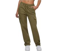 Urban Classics Pantaloni cargo da donna in twill a vita alta TB6158 M Verde