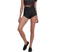 Urban Classics Ladies Highwaist Denim Lace Up Shorts, Pantaloncini Donna, Nero/Grigio, 27