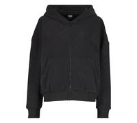 Urban Classics Donna Velluto Jacquard Oversized Zip Hoody TB7121 L Nero