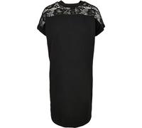 Urban Classics Ladies Lace Tee Dress, Vestito, Donna, Nero, S