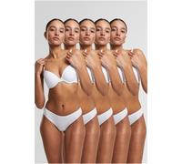 Urban Classics Ladies Ladies Basic Cotton Tanga 5-Pack TB7666C S Bianco