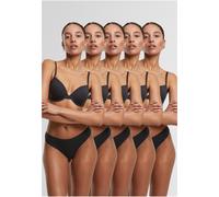 Urban Classics Ladies Ladies Basic Cotton Tanga 5-Pack TB7666C XS Nero