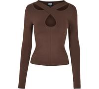 Urban Classics Ladies Ladies Crossed Cut Out Longsleeve XS Marrone