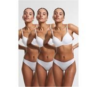 Urban Classics Ladies Ladies Lasercut Tanga 3-Pack TB7670B S Bianco