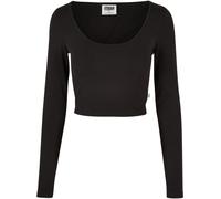 Urban Classics Ladies Ladies Organic Collo largo Cropped Longsleeve 4XL Nero