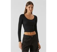 Urban Classics Ladies Ladies Organic Rib Jersey Wide Neck Longsleeve TB7147 4XL Nero