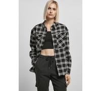 Urban Classics Ladies Ladies Oversized Overshirt Black/White S Nero