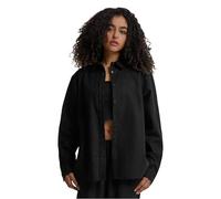 Urban Classics Ladies Linen Mixed Oversized Shirt Camicia, Black, L Donna