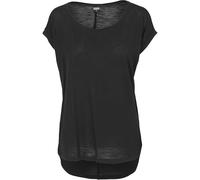 Urban Classics Ladies Long Back Shaped Slub Tee T-Shirt, Nero, S Donna