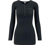 Urban Classics Camicia femminile Ladies Long Rib Pocket Turnup Tee Nero L Nero