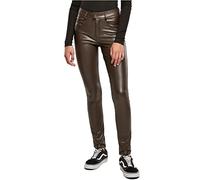 Pantaloni in pelle sintetica taglia media donna Urban Classics Marron 26