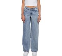 Urban Classics Ladies Mid Waist Wide Denim Pantaloni, Tinted LightBlue Washed, W27 Donna