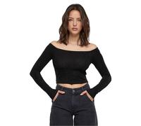 Urban Classics Donna Off Shoulder Glitter Longsleeve TB6125 S Nero