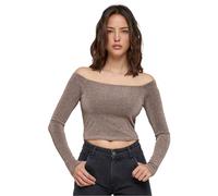 Urban Classics Ladies’ off Shoulder Glitter Long Sleeve Donna Maglia Maniche Lunghe Dorato M