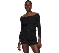Urban Classics Ladies off Shoulder Rib Longsleeve T-Shirt, Nero, 3XL Donna