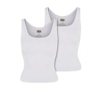 Urban Classics Ladies Organic Basic Rib Top 2 Pack Canottiera, Bianco e Bianco, XL Donna