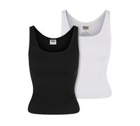 Urban Classics Tb6870a-ladies Organic Basic Rib Top 2-Pack Canottiera, Nero e Bianco, M Donna