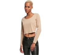 Urban Classics Ladies Organic Cropped Longsleeve, T-shirt, Donna, Beige (Unionbeige), M