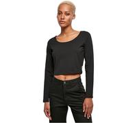Urban Classics Ladies Organic Cropped Longsleeve, T-shirt, Donna, Nero (Black), XXL