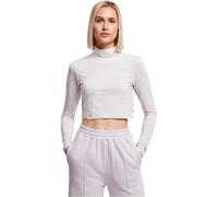 Urban Classics Ladies Organic Cropped Turtelneck Longsleeve T-Shirt, Softlilac, S Donna