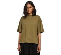 Urban Classics Ladies Organic Heavy Slit T-Shirt Donna T-Shirt Verde Oliva S 100% Cotone Regular