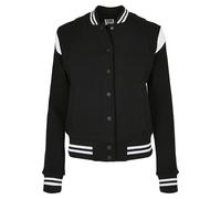 Urban Classics Ladies Organic Inset College Sweat Jacket Giacca, Nero/Bianco, XS Donna