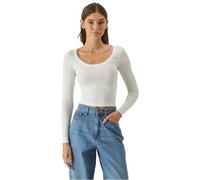 Urban Classics Ladies Organic Rib Jersey Wide Neck Longsleeve Donna Maglia Maniche Lunghe panna M