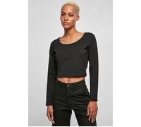 Urban Classics Ladies Organic Cropped Longsleeve, T-shirt, Donna, Nero (Black), XXL