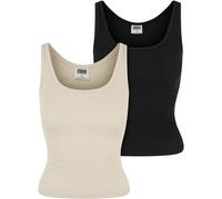 Urban Classics Ladies Organico Base Costola Top 2-Pack Donna Canottiera Cotone