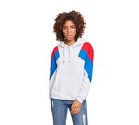 Urban Classics Ladies Oversize 3-Tone Block Hoodie Cappuccio, Multicolore (Wht/Firered/Brightblue 01426), XX-Large Donna