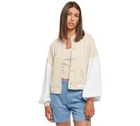Urban Classics Ladies Oversized 2 Tone College Terry Jacket, Giacca Donna, Softseagrass/white,
