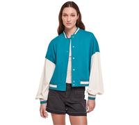 Urban Classics Ladies Oversized 2 Tone College Terry Jacket Giacca, Watergreen/whitesand, XL Donna