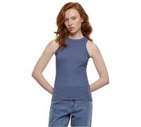 Urban Classics Ladies Racer Back Rib Top Donna Top Nero 95% Cotone, 5% Spandex Slim