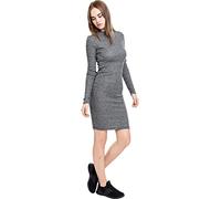 Urban Classics Ladies Rib Dress Donna Miniabito Carbone M 51% Viscosa, 45% Poliestere. 4% elasthane