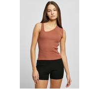 Urban Classics Ladies Rib Knit Asymmetric Top Terracotta Taglia: XXL | Canottiere Outlet | Donna |
