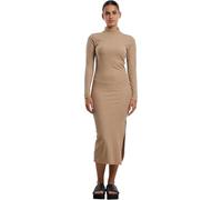 Urban Classics Ladies Rib Longlseeve - Abito da Mockneck, Beige, M