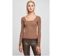 Urban Classics Ladies Rib Squared Neckline Longsleeve Darkkhaki Taglia: XL | Maglie a manica lunga Outlet | Donna |
