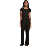 Urban Classics Ladies’ rib wide-leg jumpsuit Donna Tuta nero XL 95% poliestere, 5% elasthane