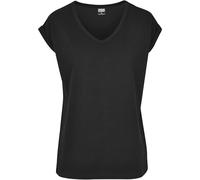 Urban Classics Ladies Round V-Neck Extended Shoulder Tee Donna T-Shirt Nero L