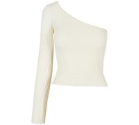 Urban Classics Ladies Short Rib Knit One Sleeve Sweater Whitesand Taglia: M | Maglioni a maglia Outlet | Donna | Bianco