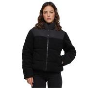 Urban Classics Ladies Short Sherpa Mix Puffer Jacket Giacca, Black/Black, L Donna