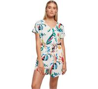 Urban Classics Ladies Short Viscose Belt Jumpsuit, Jumpsuit Donna, Bianco, XL