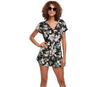 Urban Classics Ladies Short Viscose Belt Jumpsuit, Jumpsuit Donna, Nero (Black Tropical), S