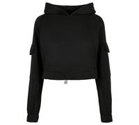 Urban Classics Ladies Short Worker Hoody Felpa con Cappuccio, Nero, L Donna