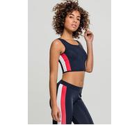 Urban Classics Ladies Side Stripe Cropped Zip Top Navy/fire Red/white Taglia: XL | Canottiere Outlet | Donna | Blu