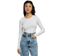 Urban Classics Ladies Stretch Jersey Longsleeve Body T-Shirt, White, S Donna