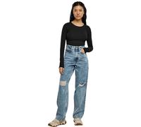 Urban Classics Ladies Stretch Jersey Longsleeve Body T-Shirt, Black, S Donna