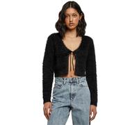 Urban Classics Ladies Tied Cropped Feather Cardigan Maglione, Black, S Donna