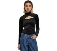 Urban Classics Ladies Velvet Cut-out Turtleneck Body T-Shirt, Black, XL Donna